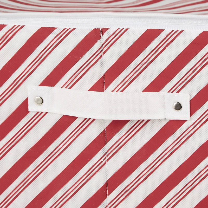 DII® Holiday Candy Stripe Print Large Ornament Storage