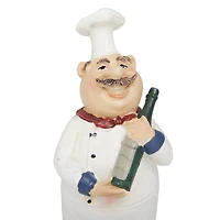 White Polystone Traditional Chef Sculpture, Set of 3" 5" x 3" x 2"