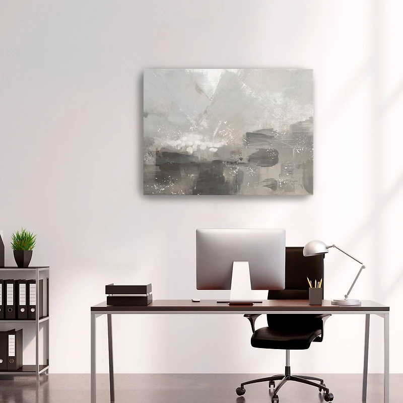 Contemporary Gray Abstract Landscape Canvas Giclee