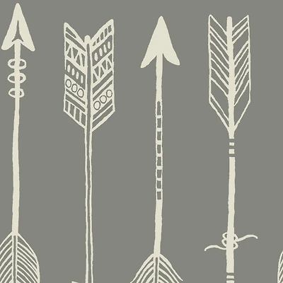 PKL Studio Arrows on Gray Cotton Home Décor Fabric