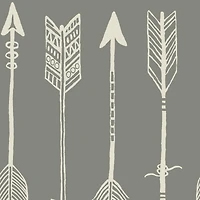 PKL Studio Arrows on Gray Cotton Home Décor Fabric
