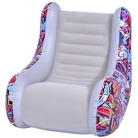 37" Graffiti Design Flocked Inflatable Lounge Chair