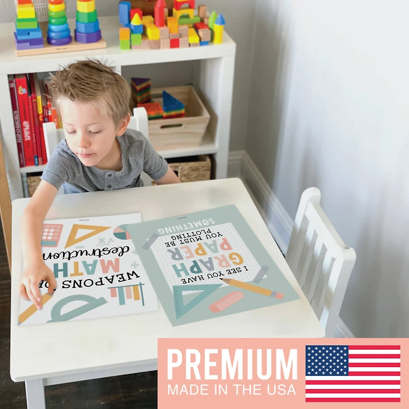 Hadley Designs 11" x 14" Boho Math Bulletin Board Classroom Décor Posters Set