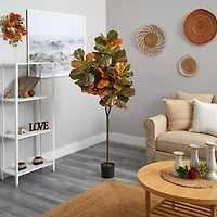 6ft. Potted Autumn Fiddle Leaf Tree