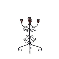 16.25" Black Scrollwork Metal Tabletop Candelabra by Ashland®