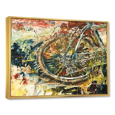 Designart - Mountain Bike Oil Painting