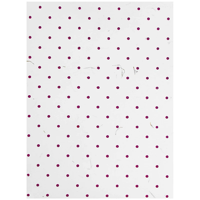 JAM Paper White & Burgundy Dots Handmade Recycled Folders, 6ct.