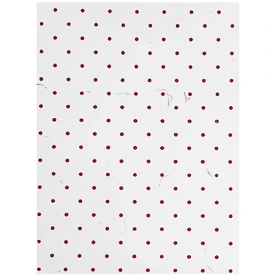 JAM Paper White & Burgundy Dots Handmade Recycled Folders, 6ct.