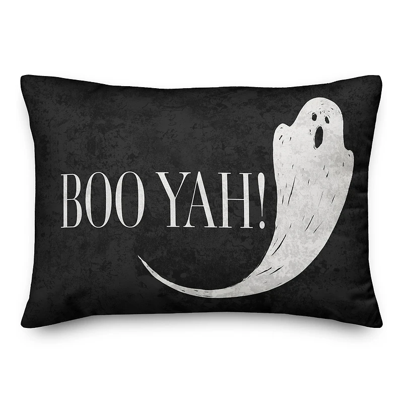 Boo Yah Ghost 14" x 20" Throw Pillow