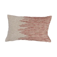 Hello Honey® Cream & Rose Embroidered Cotton Lumbar Pillow