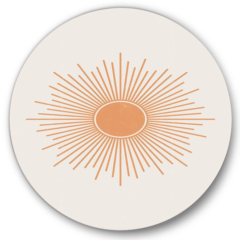 Designart - Minimalist Bright Shining Orange Sun Rays III