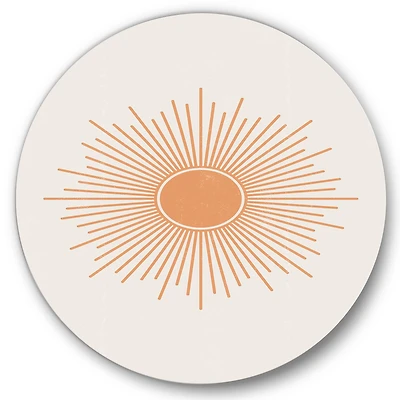 Designart - Minimalist Bright Shining Orange Sun Rays III