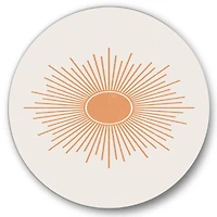 Designart - Minimalist Bright Shining Orange Sun Rays III