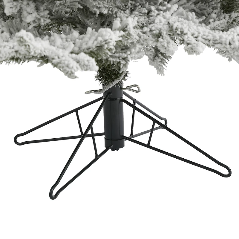 6.5ft. Pre-Lit Flocked Grand Northern Rocky Fir Artificial Christmas Tree, Warm Micro LED Lights