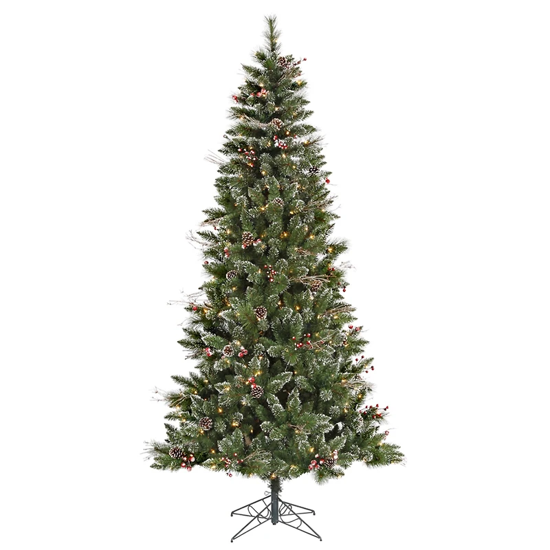 6ft. Pre-Lit Snow Tipped Pine & Berry Artificial Christmas Tree, Clear Dura-Lit® Lights