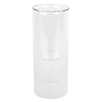 8" Clear Glass Dual Cylinder Candle Holder by Ashland®