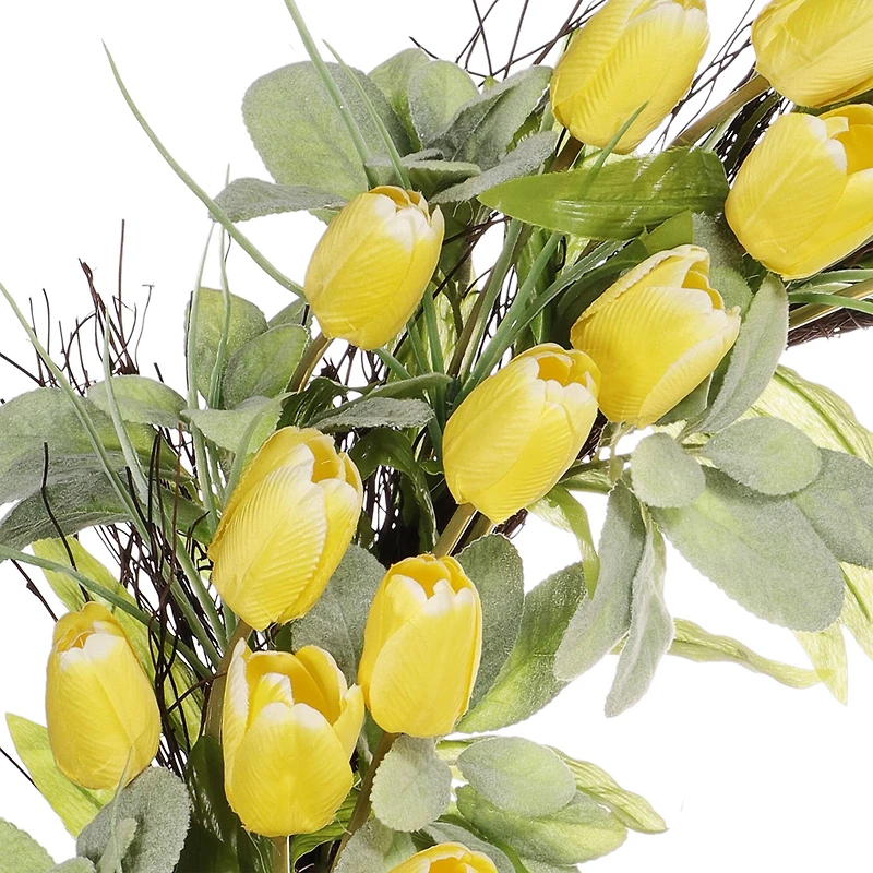 30" Yellow Spring Tulip Wreath