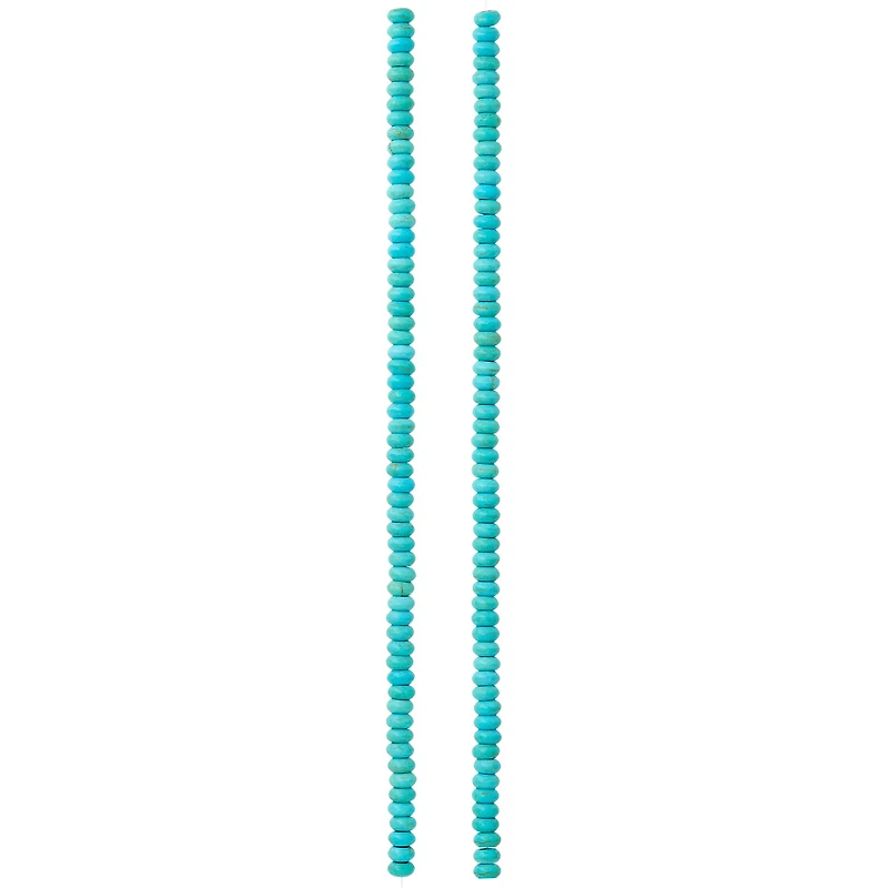 12 Pack:  Turquoise Dyed Reconstituted Stone Rondelle Beads, 4mm by Bead Landing™