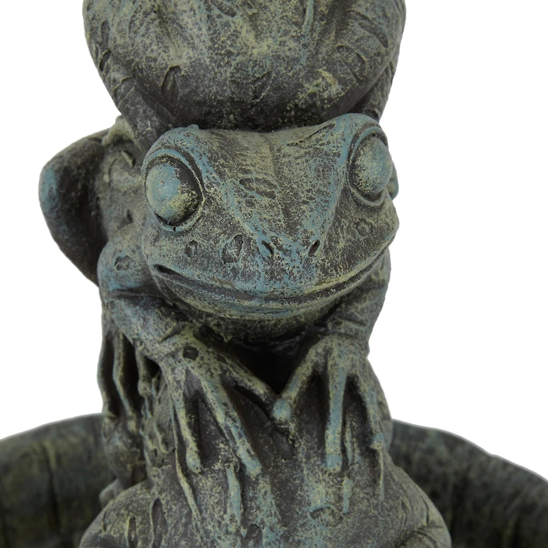 Green Resin Rustic Fountain, 19" x 20" x 19"