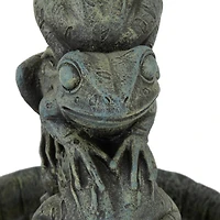 Green Resin Rustic Fountain, 19" x 20" x 19"