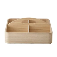 Hello Honey® 9.75" Natural Quartet Sectional Paulownia Wood Organizer