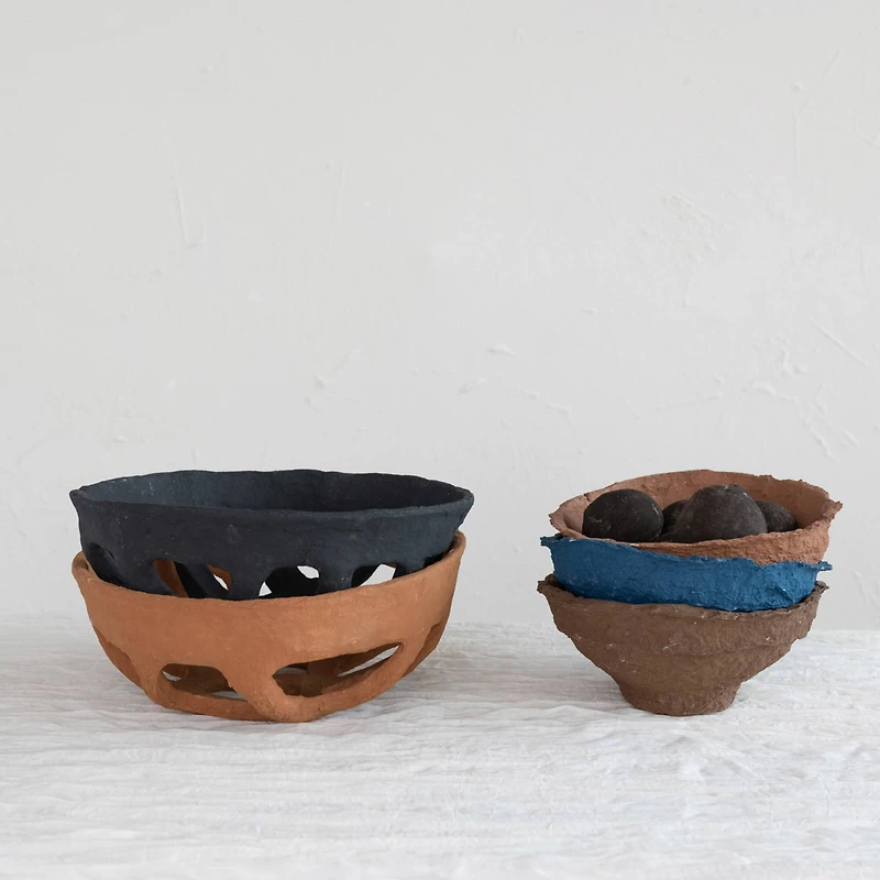 Hello Honey® 13" Rust Handmade Paper Mache Basket