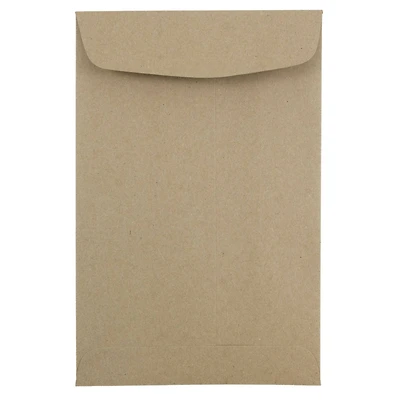 JAM Paper 6" x 9" Brown Kraft Paper Bag Open End Catalog Premium Envelopes