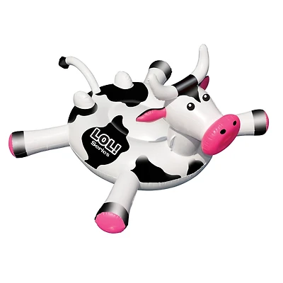 Swimline LOL! Series 54" Inflatable Black & White Cow Pool Float