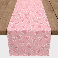 72" Pink Cute Hearts Table Runner