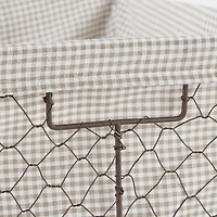 DII® Medium Rustic Bronze Chicken Wire Baskets with Stone Gingham Liners, 2ct.