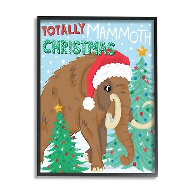 Stupell Industries Totally Mammoth Christmas Scene Framed Giclee Art