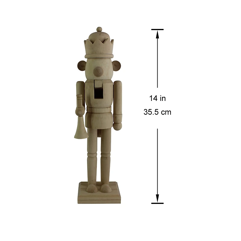 14" King Bear with Trumpet DIY Pinewood Nutcracker by Make Market®