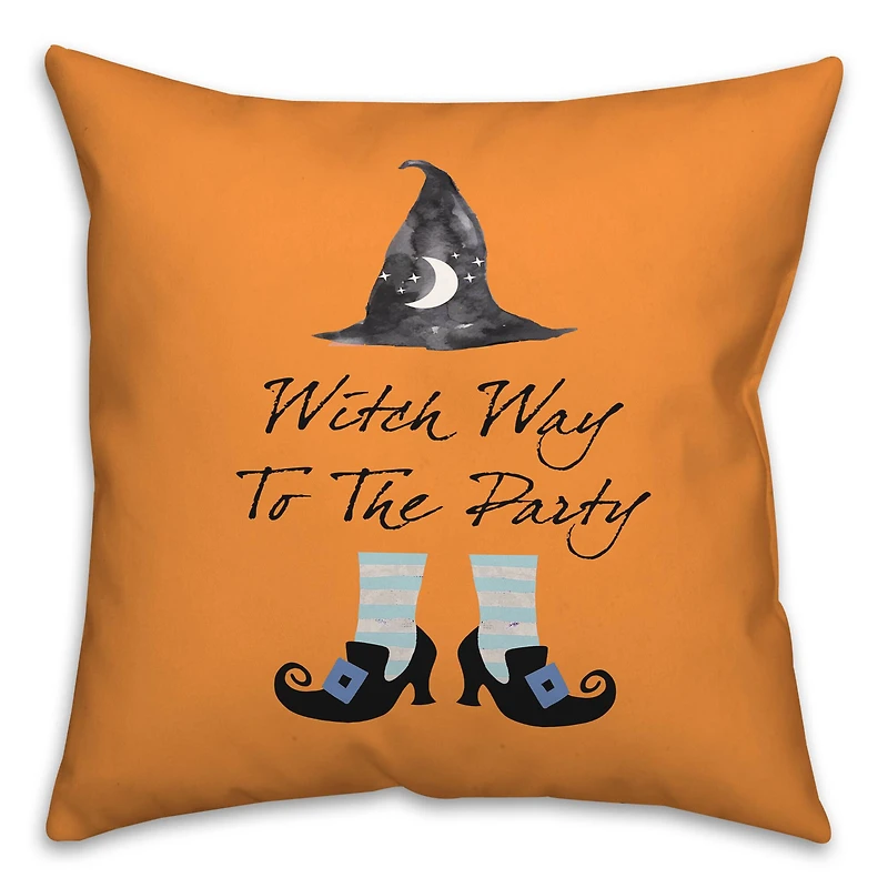 Witch Way To The Party Throw Pillow