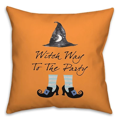 Witch Way To The Party Throw Pillow