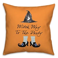Witch Way To The Party Throw Pillow