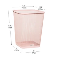 Mind Reader 2 Piece Square Metal Mesh Waste Basket Set