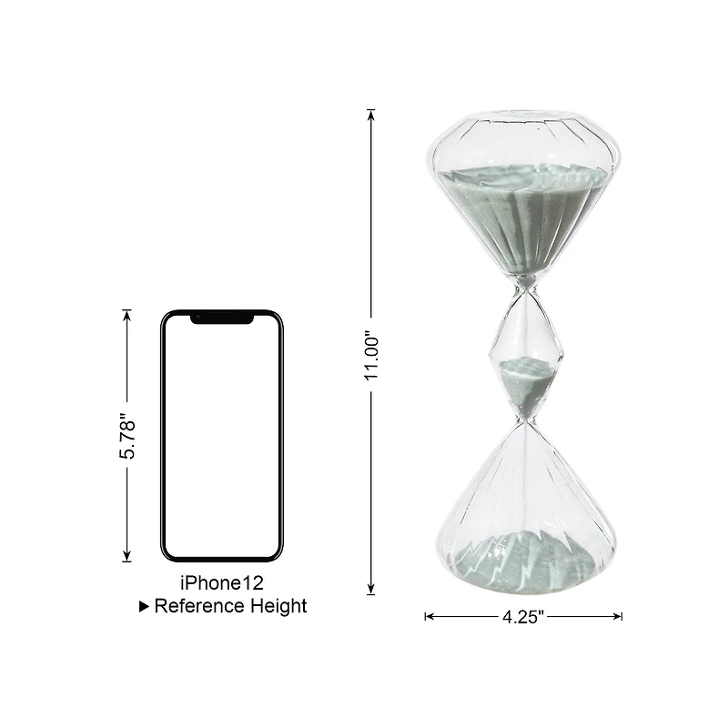 Glitzhome® 11" Geometric Tri-Layer Hourglasses with Gray Sand, 2ct.