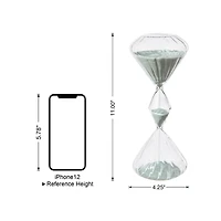 Glitzhome® 11" Geometric Tri-Layer Hourglasses with Gray Sand, 2ct.