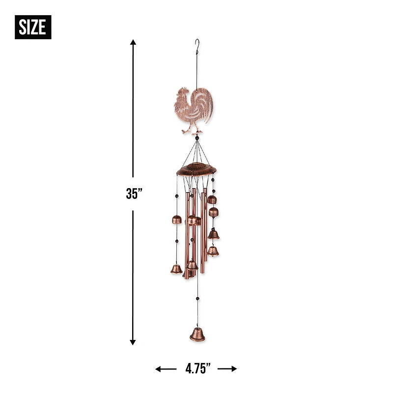 35" Rooster Bell Wind Chimes