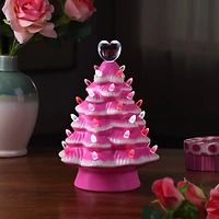 10" Hot Pink Miss Valentine Ceramic Tree