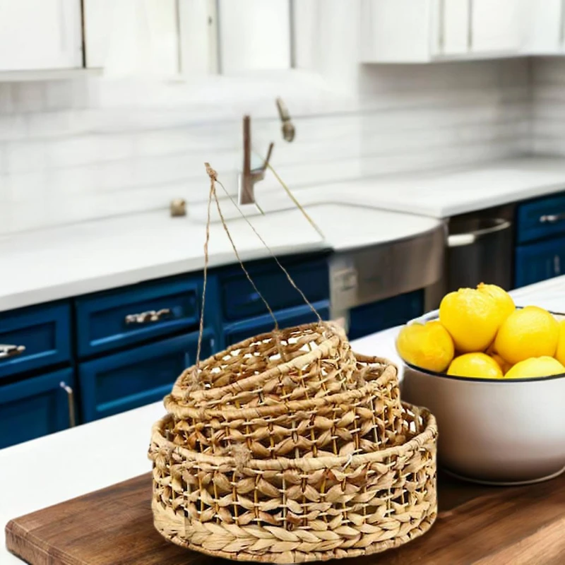 NEX™ 3-Tier Natural Kitchen Fruit Storage Wicker Baskets