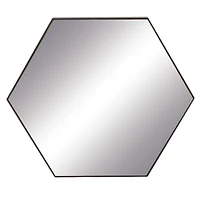 CosmoLiving by Cosmopolitan Black Contemporary Wood Wall Mirror, 21" x 24"