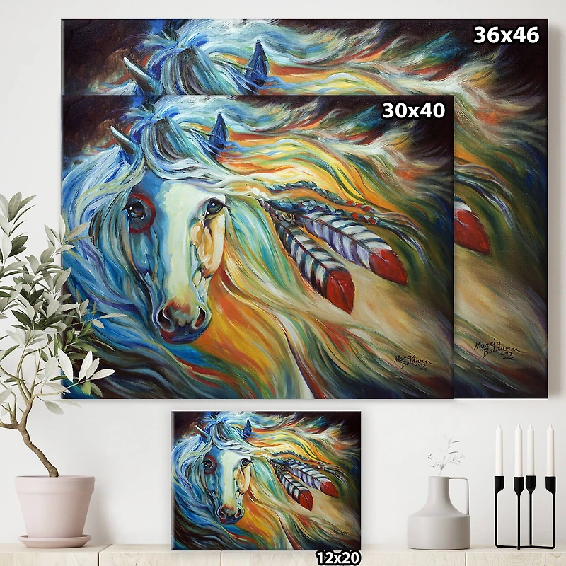 Designart - Breaking Dawn Indian War Horse