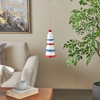 21" Red, White & Blue Ceramic Light House Windchime