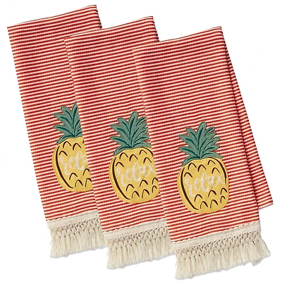 DII® Island Tropics Pineapple Embellished Dish Towels, 3ct.