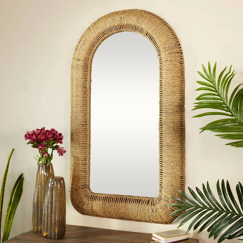 Brown Iron Bohemian Wall Mirror, 48" x 27" x 3"
