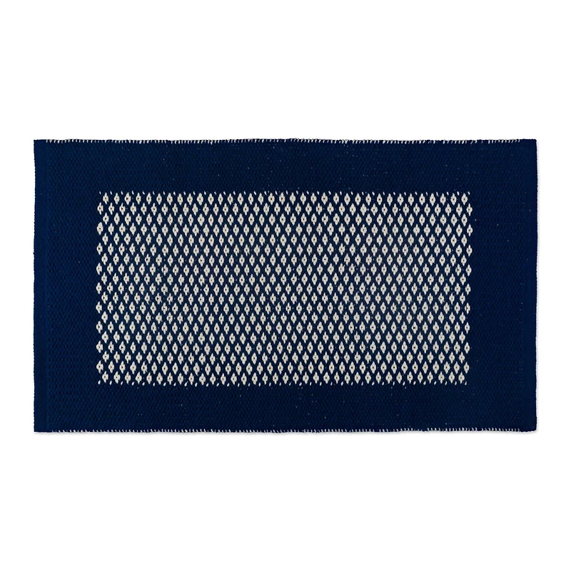 DII® Navy Bordered with Small Diamonds Rug, 2ft. x 3ft.