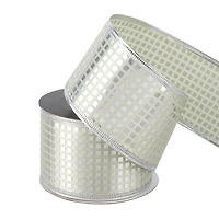 2.5" x 20ft. Silver Squares Wired Ribbon by Celebrate It® Halloween