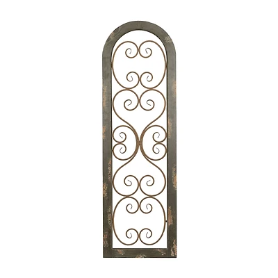 Brown Rustic Ornamental Metal Wall Decor, 48" x 15"