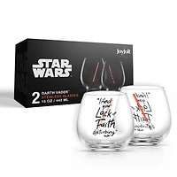 JoyJolt® Star Wars™ 15.oz. New Hope Darth Vader Red Lightsaber Stemless Drinking Glass, 2ct.